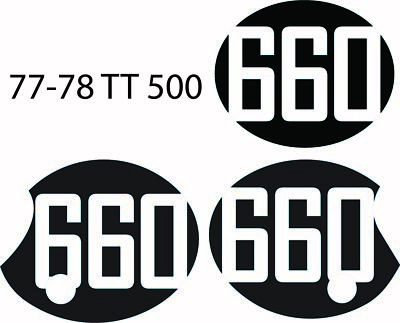 77 78 1977 1978 Yamaha TT500 TT 500 Pre Printed Number Plate Background Decal 