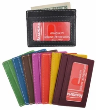 Slim Leather Wallet Credit Card Holder ID Holder Thin Wallet Men's NEW COLORS