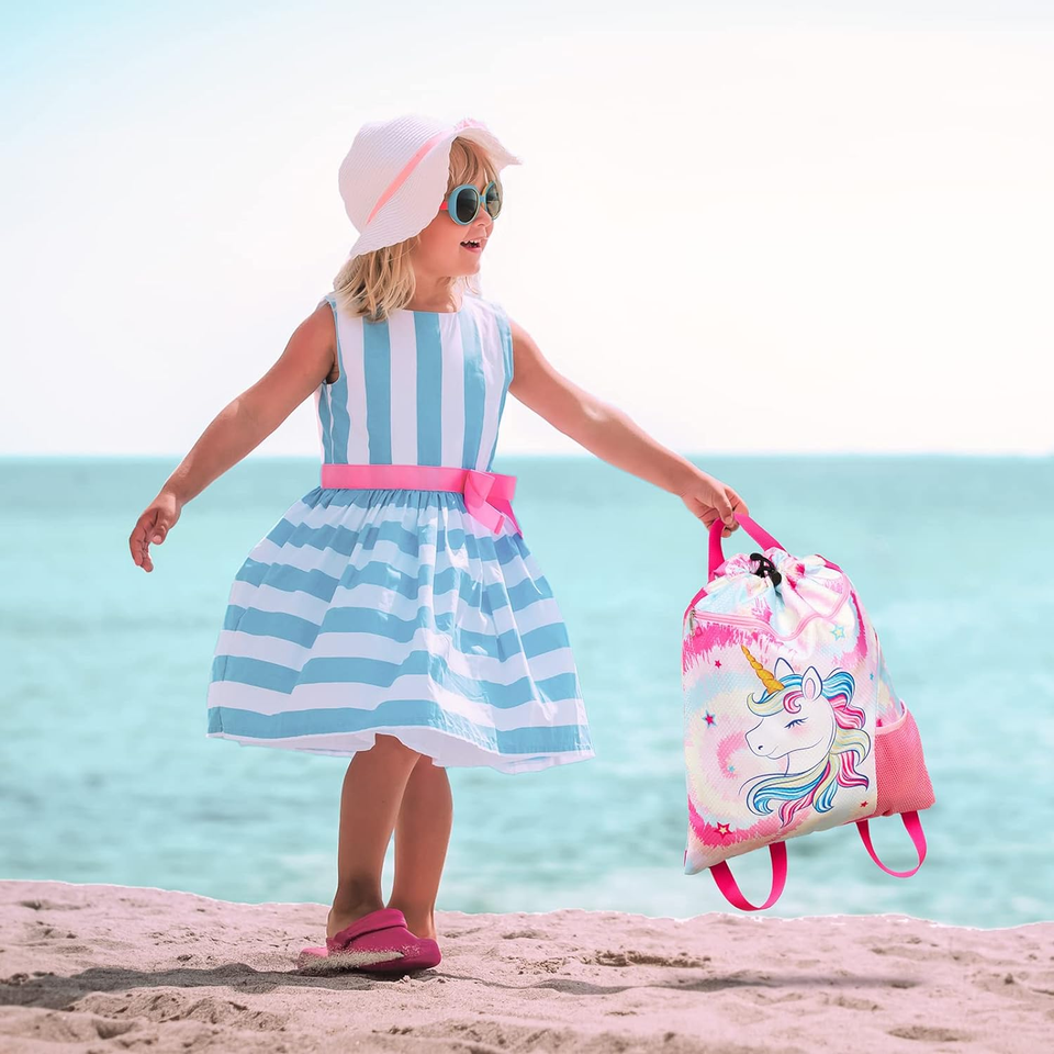 Gym Drawstring Backpack String Bag 15” X 17” Sports Gym Bag for Kids