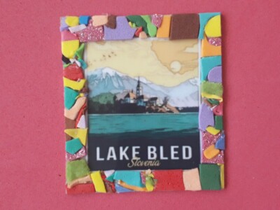 See BLED SLOWENIEN Souvenir Kühlschrankmagnet Handarbeit (Mosaik)  
