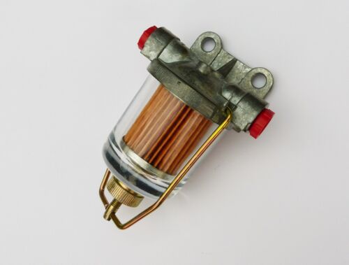Tazón de vidrio trampa de combustible y agua tipo Delco para automóvil clásico C13681 + filtro de cartucho - Imagen 1 de 1