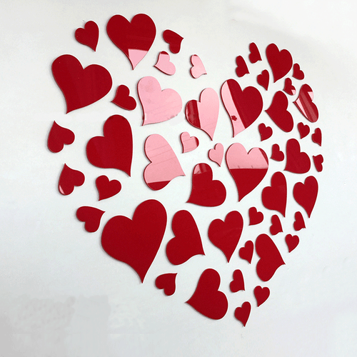3D Mirror Lovely Heart Wall Sticker Decal DIY Home Mural Living Room House Decor - Picture 5 of 9