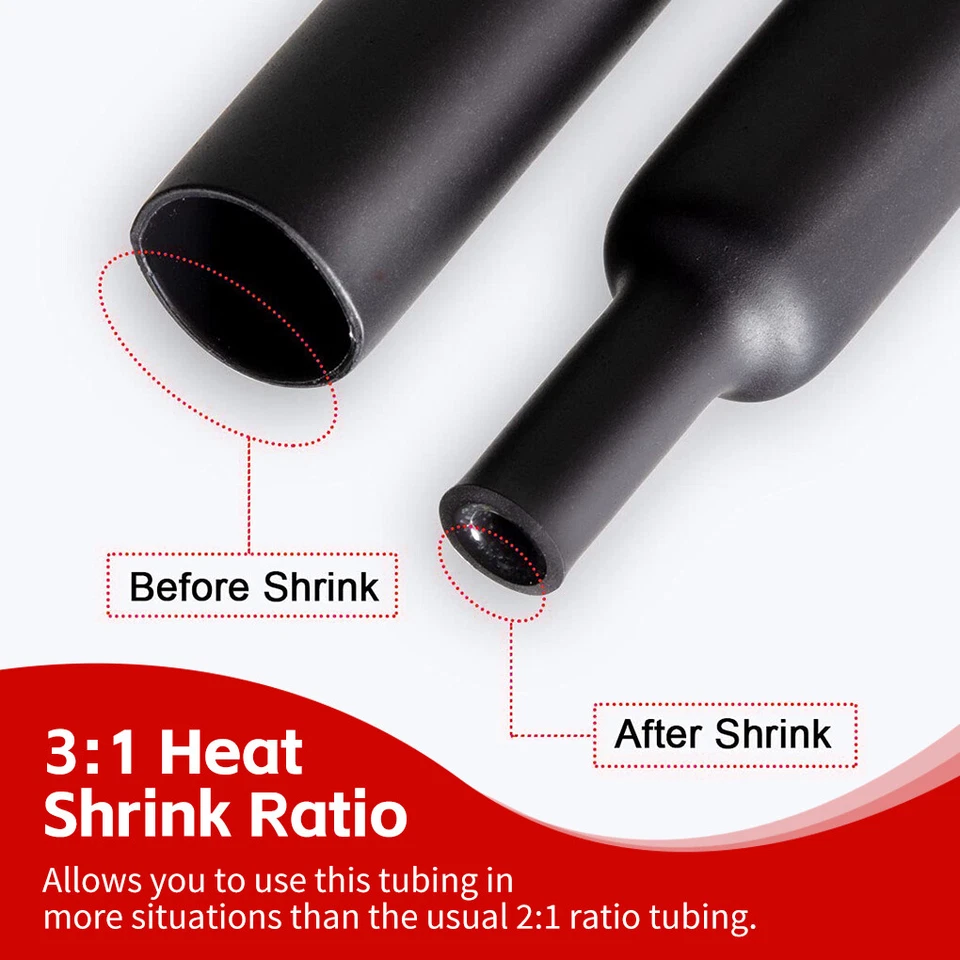 270X Marine Grade Dual-Wall Adhesive Glue Lined Heat Shrink Tubing Ratio 3:1 - image 3 of 4