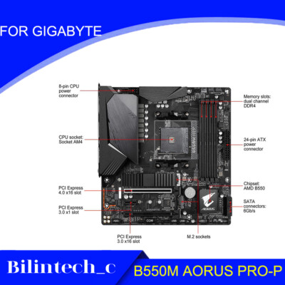 FOR GIGABYTE B550M AORUS PRO-P 128GB LGA 1248 B550 DDR4 Motherbroad Test ok