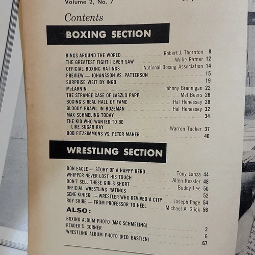 BOXING ILLUSTRATED WRESTLING NEWS MAGAZINE mclarnin patterson VTG ads JUL 1960 - 画像12/19