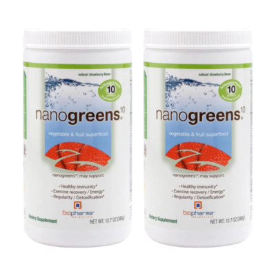 **2pack** Biopharma Scientific - NanoGreens Strawberry (12.7oz)