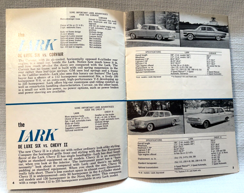 1962 Booklet-THE STUDEBAKER-Sales Brochure-Comparison to Other Vehicles-LARK - Picture 2 of 4