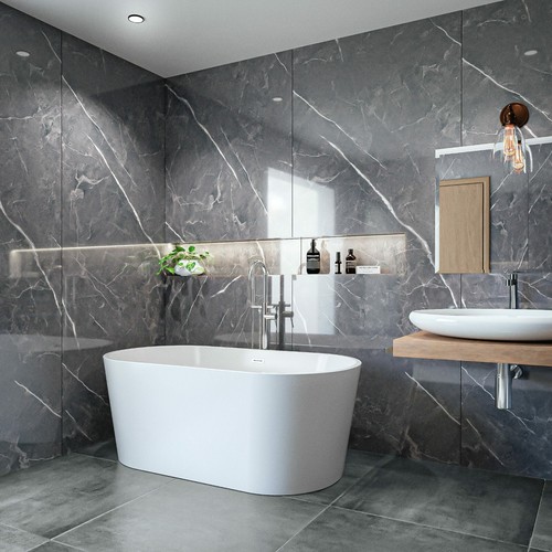 Pietra Grey 1200mm x 2400mm x 10mm Shower wall panels wet wall panels