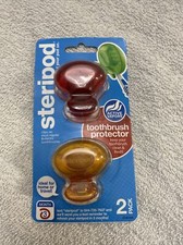 Steripod Clip-On Toothbrush Protector Red and Orange 2 Count
