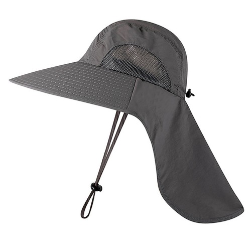 Mens Womens Summer Bucket Boonie Hat Neck Cover Flap Sun Wide Brim Outdoor Cap - Foto 6 di 47