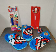Super Mario Pez ,Socks, Pen with Topper, Race Car & Figurine A Lot of 7-Read
