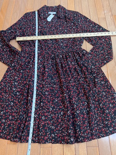THAKOON Collective Black Floral & Berry Berries Print Shirtdress Dress ~ Size 14 - Picture 4 of 12
