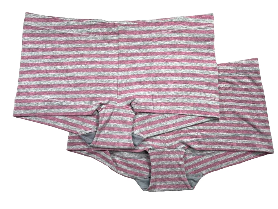 NUEVO SIN ETIQUETAS PAQUETE DE 2 Maidenform L Dream algodón ropa interior corta a medida DM0002 rayas Foto 2 de 4