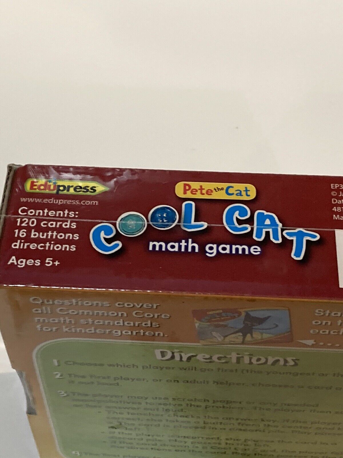 Edupress PETE THE CAT Cool Cat Math Game Kindergarten Complete! EUC!