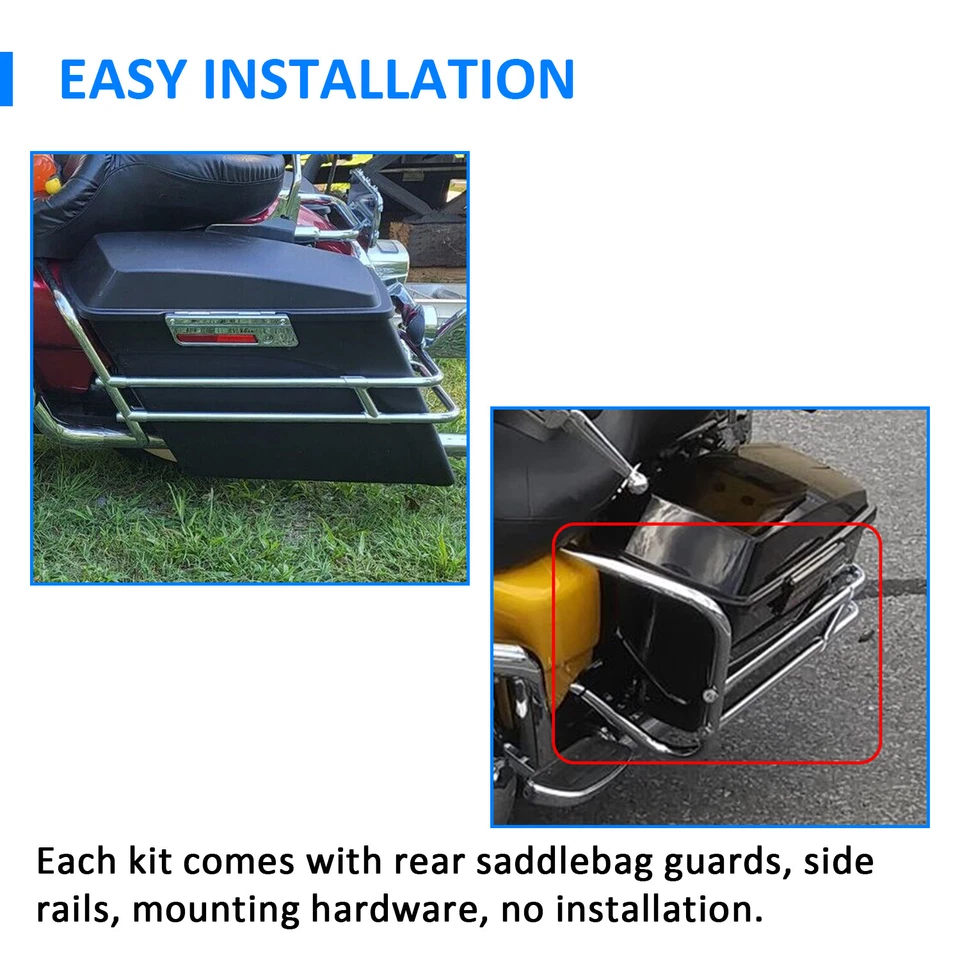 Soporte protector de bolsas de alforja de doble riel para Harley Touring Road Glide 1997-2008 Foto 4 de 4