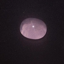 29Ct Natural 6 Ray Star Transparent Rose Crystal Quartz Star Oval Shape Cabochon
