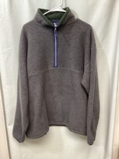 G.H.Bass Gray Fleece XL 1/4 Zip Polyester Vintage USA Activewear Jacket J3