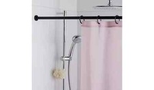 Argos Home Telescopic Shower Curtain Rail 105-194cm Black – No Screws Needed