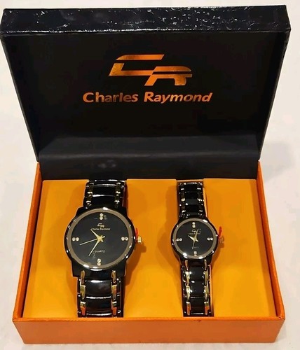 New! Charles Raymond Quartz His & Hers Two Tone Quartz Water Resistant Watch Set