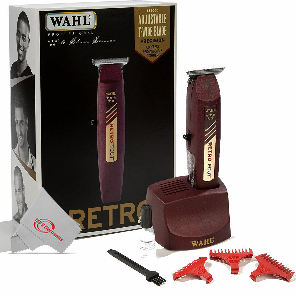 Wahl #8412 Professional 5 Star Cordless Retro T-Cut Trimmer + Adjustable Blade