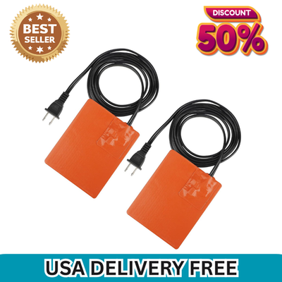 #ad 2Pcs Silicone Car Engine Heater Pad 4quot; X 5quot; Self Adhesive Oil Pan Heater Pad $24.75