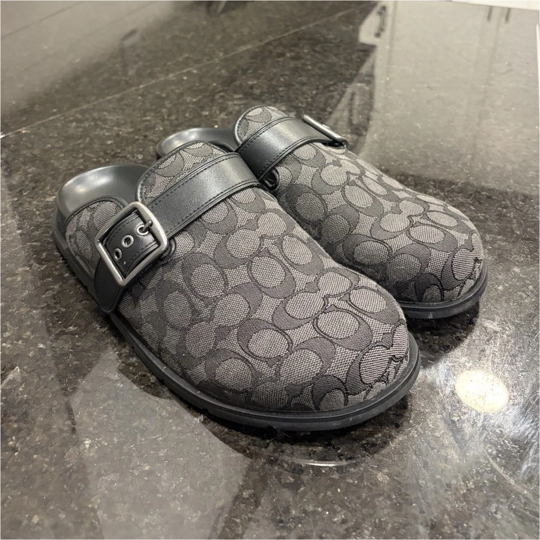 Coach Leather Upper Black Sandals for Men for sale | eBay