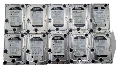 Lot of 10 Western Digital HDD Hard Drive SATA Desktop 3.5'' Black WD1001FALS