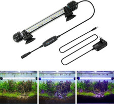7.5" Submersible Aquarium Light White  Blue LED Timer Dimmable
