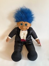Large Russ Troll Doll The Groom Tuxedo, Blue Hair