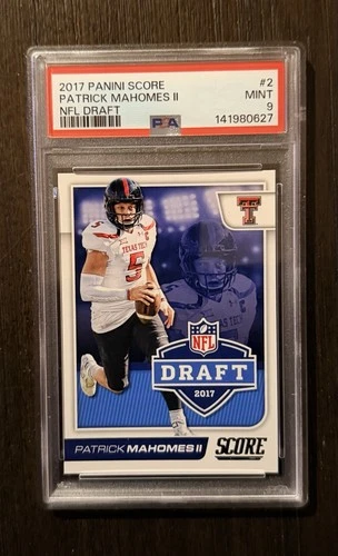 2017 Panini Score - NFL Draft Rookie Patrick Mahomes II #2 (RC) PSA 9