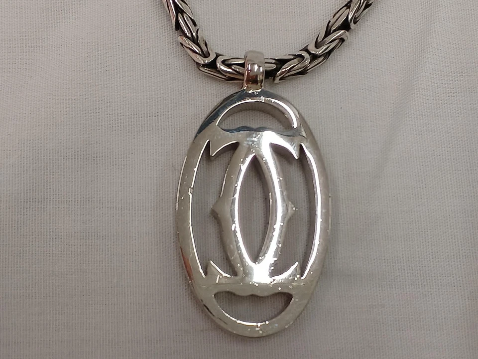 Número do modelo Cartier: pingente de logotipo colar de prata pingente de logotipo - Imagem 3 de 4