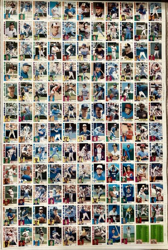 RARE Vintage 1984 Topps Baseball Card Uncut Sheet Of 132 GBrett RCarew JMorris