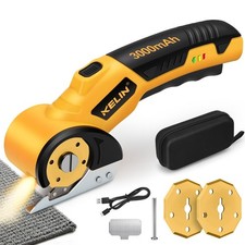 Cordless Electric Scissors, 3000mAh Rechargeable Rotary Cardboard Cutter with...