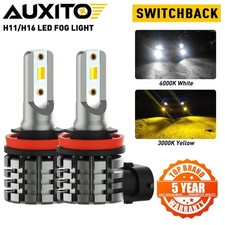 AUXITO H11 H8 White Yellow LED Front Fog Light Bulbs Dual Color Switchback DRL