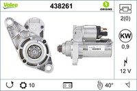 Anlasser Starter Valeo Origins - NEW O.E. Technologie 438261 FüR Audi Seat Skoda