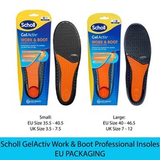 Scholl Gel Activ Work Professional Insoles Boot Shoe Comfort Pads Small Large