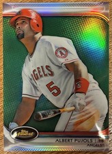 ALBERT PUJOLS ~ 2012 Topps Finest Green Refractor #1 Angels /199 Future HOFer SP
