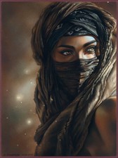 original drawing 30 x 40 cm 19KrO artwork pastel realism Nomad woman portrait