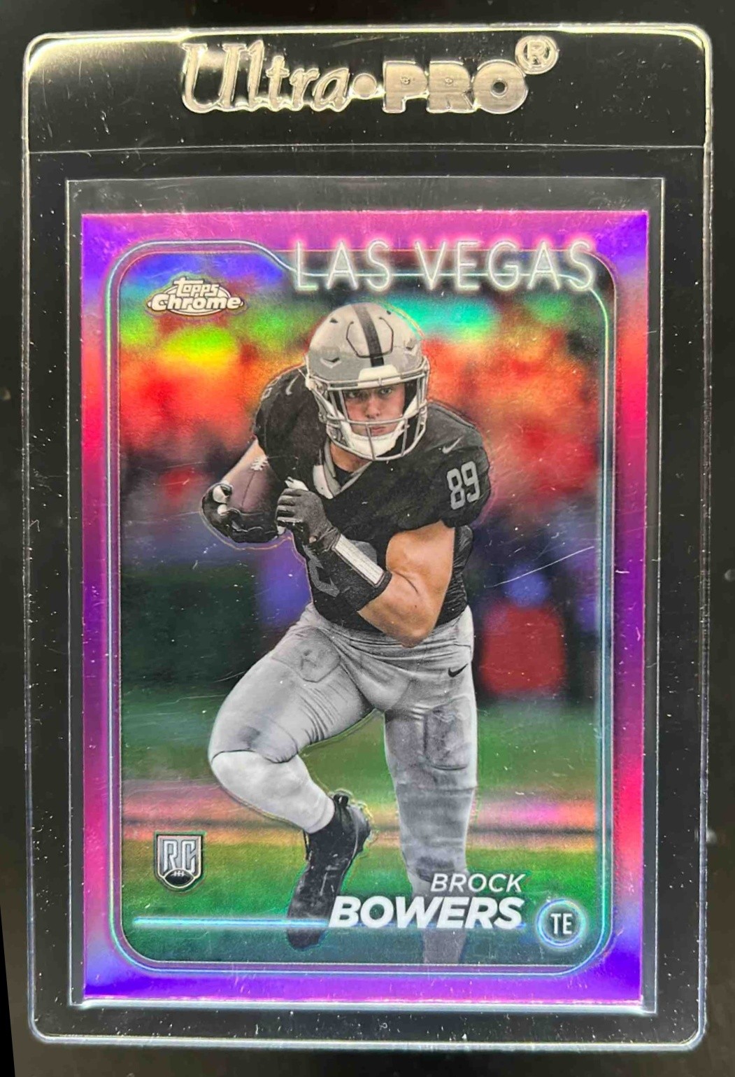 2024 Topps Chrome Brock Bowers RC Pink Refractor Rookie #207 Raiders