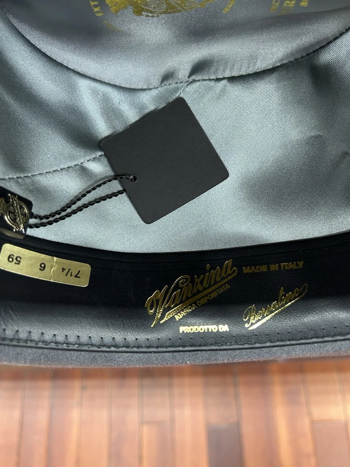 Sombrero Fedora Borsalino Rosati Para Hombre Ala Ancha Gris Hecho en Italia Talla 59 7 3/8 Foto 3 de 4