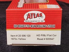 Atlas Rolling Stock HO Scale F89J Flat Car TTX 1970'S Yellow 600947