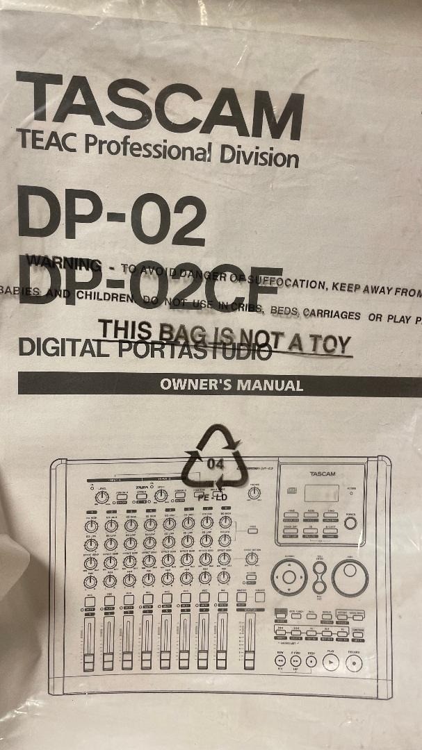 Tascam DP-02 Digital Portastudio Multitrack Recorder Black AC