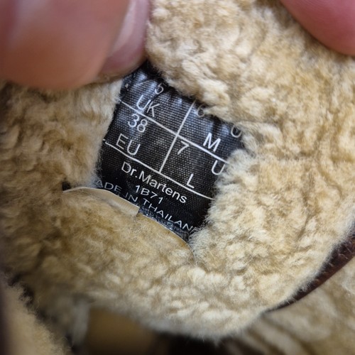 Stivali invernali Dr Martens 1b71 in pelle marrone foderati in pelliccia metà polpaccio caldi taglia UK 5 - Foto 12 di 12