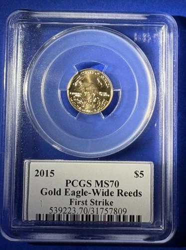 2015 American Gold Eagle $5 Coin, 1/10 oz. Gold Bullion! PCGS MS70!