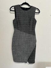 Banana Republic Tweed Sleeveless Dress Gray Size 4 Petite Women's