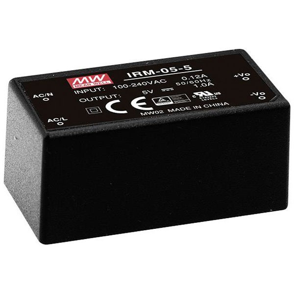 Mean Well PSU 5V 1A 5W Enclosed PCB Mounting Universal Input