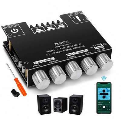 Digital Audio Amplifier 2.1 Channel with Treble & Bass Controls   Bluetooth