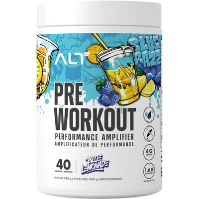 ALT Pre Workout 40 Servings Blue Lemonade Performance Amplifier Natural 440g NEW