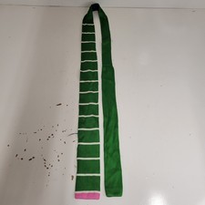 Brooks Brothers 346 Rugby Stripe Silk Knit Neck Tie Square Green White 2.5"X58"