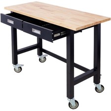 Work Table-Heavy Duty Rolling Workbench w/Sto...